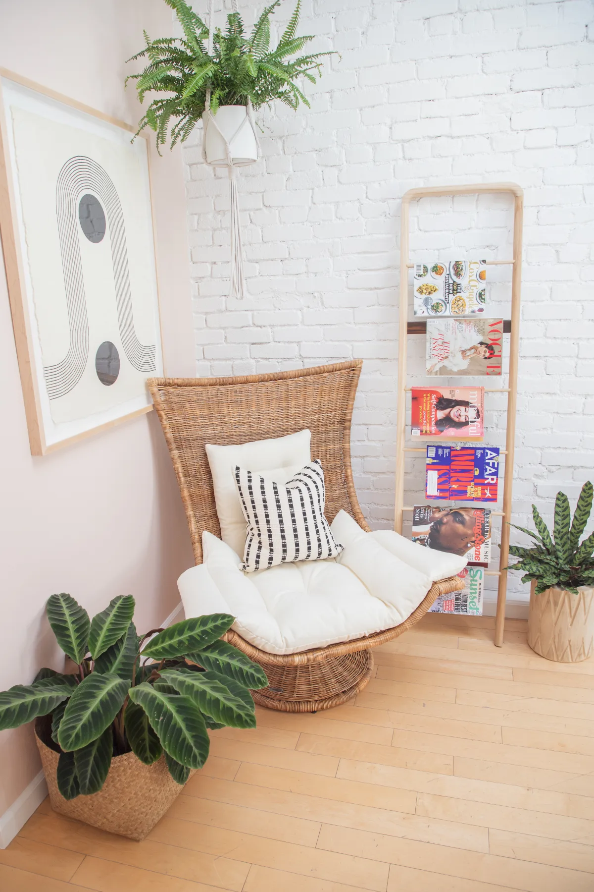 The reading nook in the office waiting area